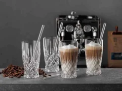 Nachtmann Latte Macchiato Set/4 + 4 Glastrinkhalme 7604/8tlg. Noblesse 104671 -Haushaltswaren Store 6f5f80ce636ecb5d386363d0538382c2