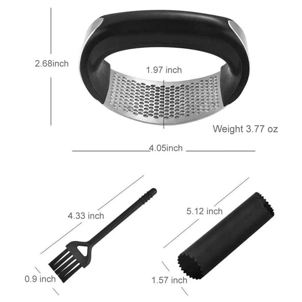 Garlic Press Knoblauchpresse Edelstahl Rostfrei, Knoblauchschneider Spülmaschinenfest Küchenhelfer Mit Silikon Schäler Und Ingwerpresse Bürste 7 Garlic Press Knoblauchpresse Edelstahl Rostfrei, Knoblauchschneider Spülmaschinenfest Küchenhelfer Mit Silikon Schäler Und Ingwerpresse Bürste – Bild 5