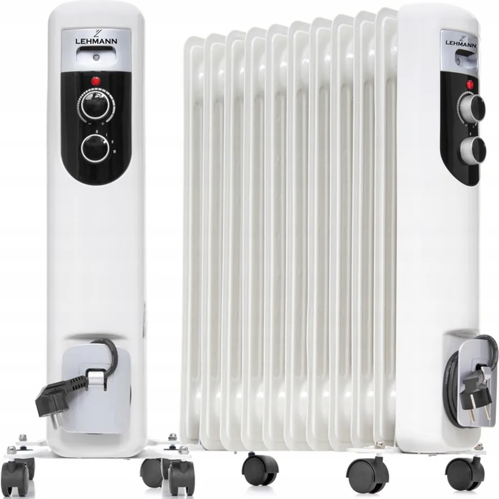 Ölradiator 2500W Lehmann Elektro Heizkörper Mit 11 Rippen Öl Radiator Mobile Elektroheizung Mit Temperaturregelung, Heizung, Heizlüfter, Thermostatregler, Abschaltautomatik, Überhitzungsschutz 2500 Watt, Weiß 7 Ölradiator 2500W Lehmann Elektro Heizkörper Mit 11 Rippen Öl Radiator Mobile Elektroheizung Mit Temperaturregelung, Heizung, Heizlüfter, Thermostatregler, Abschaltautomatik, Überhitzungsschutz 2500 Watt, Weiß – Bild 5