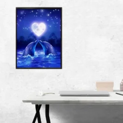 5D DIY Diamond Painting Full Diamant Kreuzstich Stickerei Malerei Delfin Bilder Deko 30x40cm -Haushaltswaren Store 70f4785547bbb1d016fc45fd6bf175a9