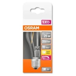 Osram LED Filament Leuchtmittel Birnenform 2,8W = 25W E27 Klar 250lm Warmweiß 2700K DIMMBAR -Haushaltswaren Store 7268c656868d87993c89563dbbefaff3