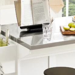 SoBuy FKW41-ST Luxus-Küchenwagen Mit Edelstahlplatte Küchenschrank Sideboard Mit Erweiterbarer Arbeitsfläche Servierwagen BHT Ca.:130x91x46(+25) Cm -Haushaltswaren Store 72d9ac51755b2f934a128a753033064c