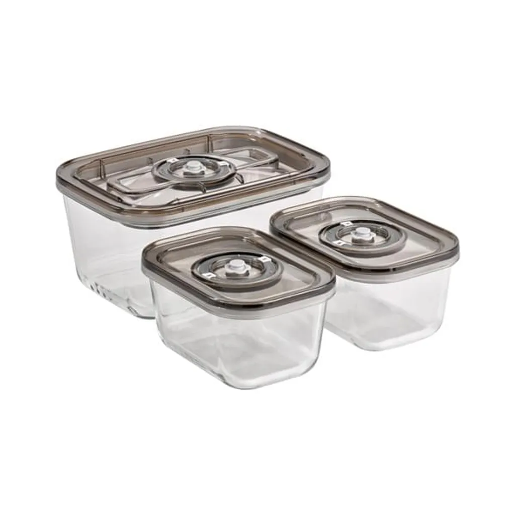 Caso Vakuum-Frischebehälter 3er Set - Für Platzsparende Aufbewahrung (1er Pack) 8 Caso Vakuum-Frischebehälter 3er Set - Für Platzsparende Aufbewahrung (1er Pack) – Bild 6