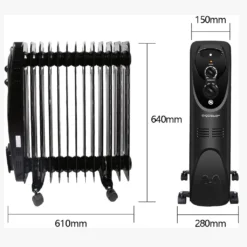 Aigostar Ölradiator Energiesparend 2500W Elektrische Heizung Mobile Ölgefüllter Elektro Heizkörper, Radiator 13 Rippen, 3 Heizstufen, Thermostat Überhitzungsschutz, Schwarz -Haushaltswaren Store 73cd96c6fafc44286225421f1ea3919d