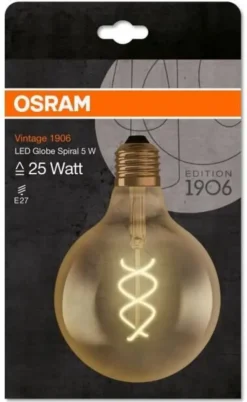 Osram LED Leuchtmittel Globe Spiral Vintage 1906 E27 5W Warmweiß, Amber -Haushaltswaren Store 743657ac949b7ce4cb28458bcc20a958