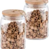 APS 2er Set Vorratsglas -WOODY- /// 14 X 14cm, H: 21 Cm /// Glas, Kiefernholz, Silikon /// 2,5 Liter /// 67514 -Haushaltswaren Store 75129ce9928fc4840a7bddbd20a4c4e7