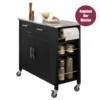 SoBuy FKW108-SCH Design Küchenwagen Mit Edelstahlplatte Kücheninsel Küchenschrank Rollwagen Sideboard Servierwagen Schwarz BHT Ca.: 107x94x46cm -Haushaltswaren Store 760483b797f98be4cd98b0aa77845e11