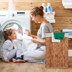 Relaxdays Wäschekorb Bambus Faltbar -Haushaltswaren Store 764be6afb6756d02b25fb2189c1ff94d