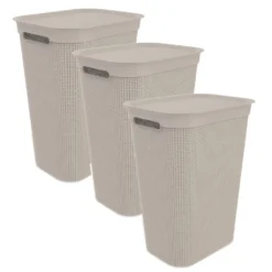 ROTHO Set Wäschesammler 50l BRISEN, Farbe:Cappuccino