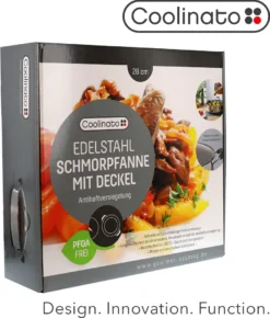 COOLINATO Schmorpfanne 28cm Aus Edelstahl – Beschichtet -Haushaltswaren Store 7760cf4a4812b6a32de86109e03c60f1