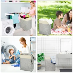 Meerveil Wäschekorb, Wäschesammler, Mit Griff, Faltbar, Grau -Haushaltswaren Store 77794715229e4fed2ecae35fbf54a3a3