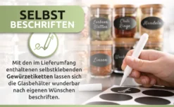 PORADA 12 Stapelbare Gewürzgläser Set 150ml Glasbehälter Mit Deckel Aufbewahrung Küche Gewürzdosen Vorratsdosen Glas Mit Deckel Aufbewahrungsgläser Küchenorganisation Aufbewahrung… -Haushaltswaren Store 7842511bf94883786130b5a0c21f71b3