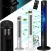 KESSER® Turmventilator Mit Fernbedienung | 120 Cm | Oszilation | 55W | LED-Display | Ventilator Mit 3 Geschwindigkeitsstufen + Timer Bis 12 Stunden + 3 Betriebsmodi + 90° Oszillierend Towerventilator, Farbe:Schwarz -Haushaltswaren Store 7a74c49f6277b9af9aa80fb608ecc35a