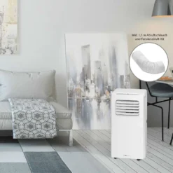 Clatronic Klimagerät CL 3671 Mit LED-Display - Farbe: Weiß - Funktionen: Kühlen, Entfeuchten, Gebläse - 780 W - Inkl. 1,5 M Abluftschlauch + Fensterabluft-Kit + Infrarot-Fernbedienung; 263 807 -Haushaltswaren Store 7b94ca1b930fa9f0f18690536e70adc0