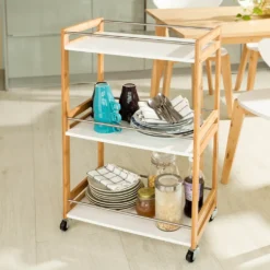 SoBuy Küchenwagen,Servierwagen,Badrollwagen,Küchenregal FKW32-WN -Haushaltswaren Store 7ba7ec85b60eefeb976c2f18a8d1e5c8
