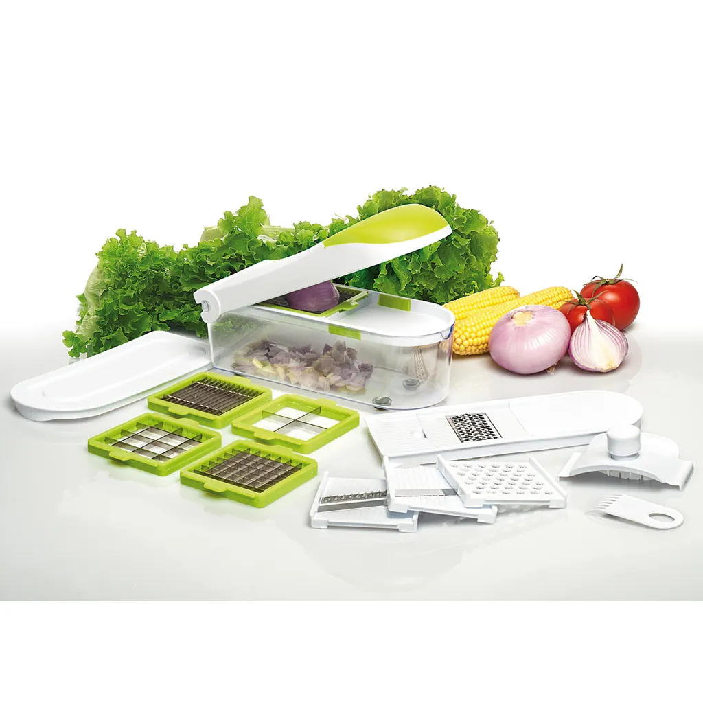 Dicer Express - Multifunktionales Gemüse- Und Obstschneider, 15 Teiliges Set Mit Fingerschutz, Alles-Schneider- Original Aus Der TV Werbung 3 Dicer Express - Multifunktionales Gemüse- Und Obstschneider, 15 Teiliges Set Mit Fingerschutz, Alles-Schneider- Original Aus Der TV Werbung