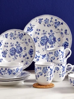 CreaTable 22543 Kombiservice Royal Blue Flower Für 4 Personen, Porzellan, Mehrfarbig (1 Set, 16-teilig) -Haushaltswaren Store 7cccc0dfe9d4d860fc8cc154fe5ea0da