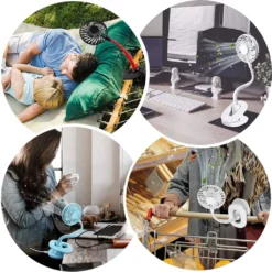 Klippbarer Ventilator Akku Leise USB Klemmbarer Tischventilator Schwenkbar 360° 3 Geschwindigkeiten Wiederaufladbar Schreibtisch Mini Auto Clip-Ventilator Fan -Haushaltswaren Store 7d1279d871ff20b45a3e6171f8ff69b5