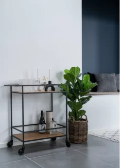 Moderner Bar-Rollwagen Barwagen LEVEN Schwarz + Eiche-Look Regalböden -Haushaltswaren Store 7d3e6cbc6583d93d9d4e0fee83a6b0eb