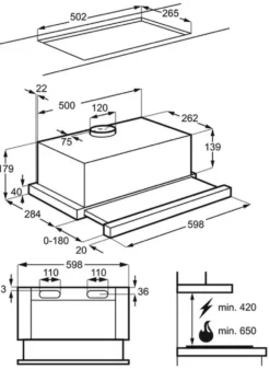 Zanussi - ZHP60260WA - Flachschirm-Dunstabzugshaube - 60 Cm -Haushaltswaren Store 7d51f6960a0bb322f94380a36f2241e9