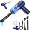 Kabelloser Handstaubsauger Für Auto,Handstaubsauger Akku Stark Mit LED Taschenlampe,Nass Trocken Wiederaufladbar 120W Kabellos Handsauger Für Tastatursauger,PC,Haus,Bürogeräte