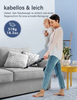 DAYNEE® Handstaubsauger Akku, Kabellos, Beutellos, Akkusauger,Auto Staubsauger,Handsauger, 16000Pa Akku Staubsauger Mit Ladestation, Bis Zu 25 Minuten Laufzeit, Inkl. 3 Waschbarer HEPA-Filter Für Auto, Tierhaare, Zuhause, Küche -Haushaltswaren Store 7ddc0b7c24f7b2eab76265d10afd8d5d