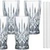 Nachtmann Latte Macchiato Set/4 + 4 Glastrinkhalme 7604/8tlg. Noblesse 104671 -Haushaltswaren Store 7e166f4e1117913e41da4522d464fdf4
