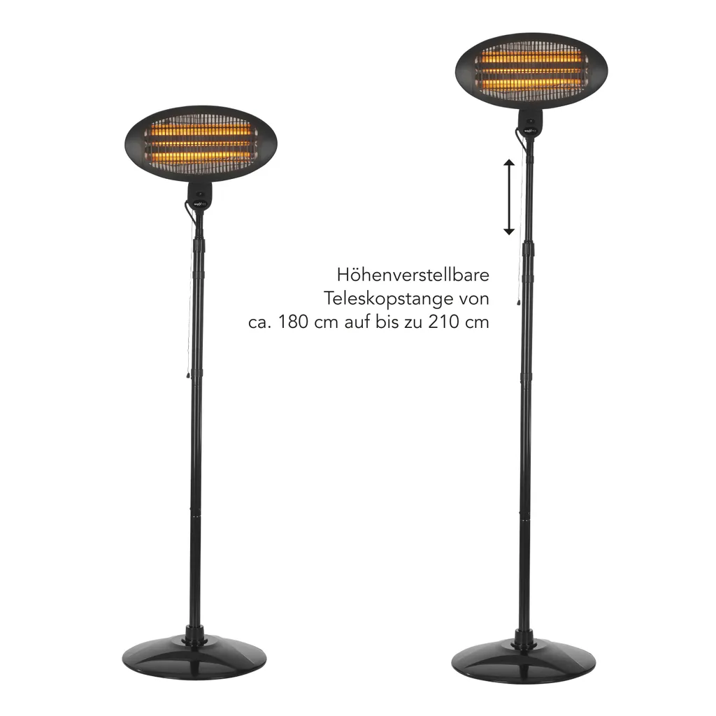Heizstrahler Mit Standfuß 3 Heizstufen Elektrisch Infrarot Terrasse Balkon Baby 4 Heizstrahler Mit Standfuß 3 Heizstufen Elektrisch Infrarot Terrasse Balkon Baby – Bild 2