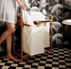 Lumaland Wäschekorb Aus Bambus, Mit 2 Ausziehbaren Wäschesäcken, Ca. 73 X 64 X 33 Cm Beige -Haushaltswaren Store 7e9082d75124550ce7271dfc16bbce40