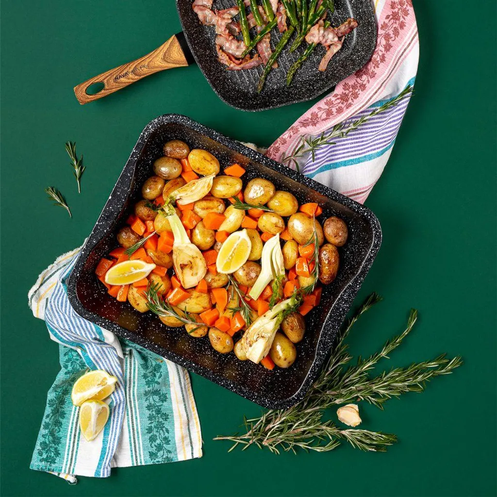 NAVA Backblech / Tiefbackblech Mit Granitbeschichtung NATURE Zum Backen Von Fleisch Kuchen 39,5x33,5x7 Cm 6,5l 9 NAVA Backblech / Tiefbackblech Mit Granitbeschichtung NATURE Zum Backen Von Fleisch Kuchen 39,5x33,5x7 Cm 6,5l – Bild 7