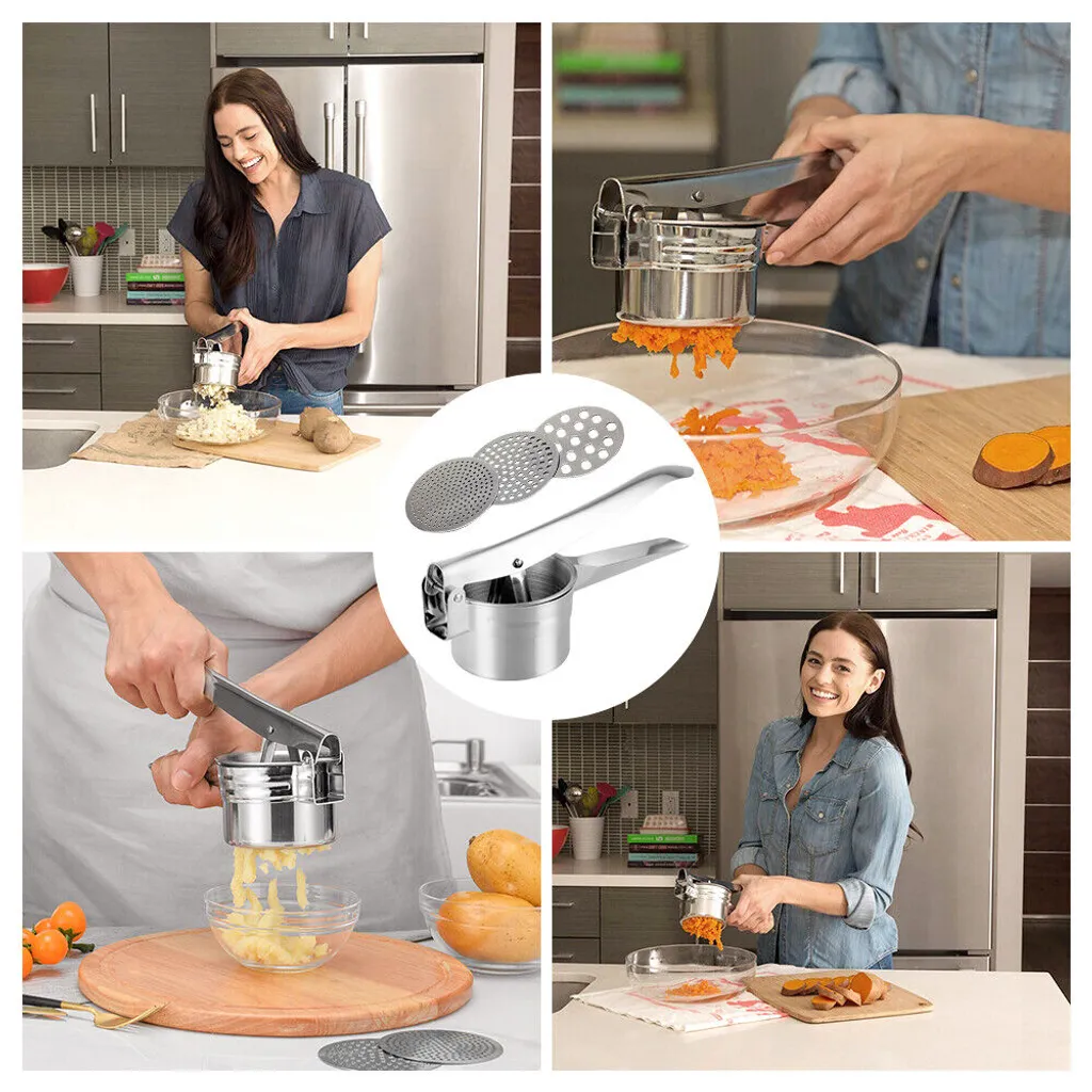 3 In 1 Edelstahl Kartoffelpresse Spätzlepresse Spaghettieispresse Mit 3 Locheinsätzen Kartoffel Ricer Masher Obstpresse Professionelle 7 3 In 1 Edelstahl Kartoffelpresse Spätzlepresse Spaghettieispresse Mit 3 Locheinsätzen Kartoffel Ricer Masher Obstpresse Professionelle – Bild 5