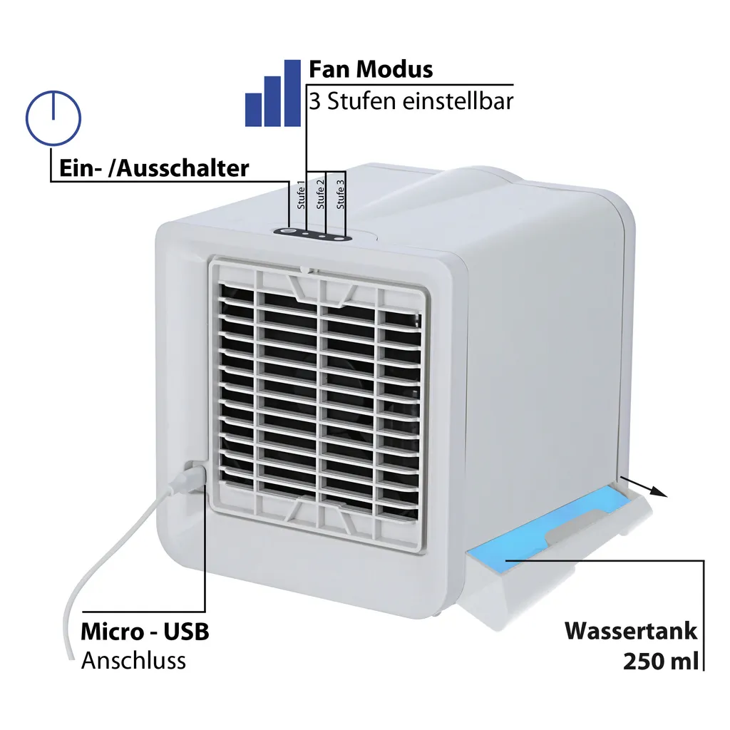 Cepewa Mini Klimaanlage,USB Stromanschluß,Luftkühler,7 LED Farbstufen 19 Cepewa Mini Klimaanlage,USB Stromanschluß,Luftkühler,7 LED Farbstufen – Bild 17