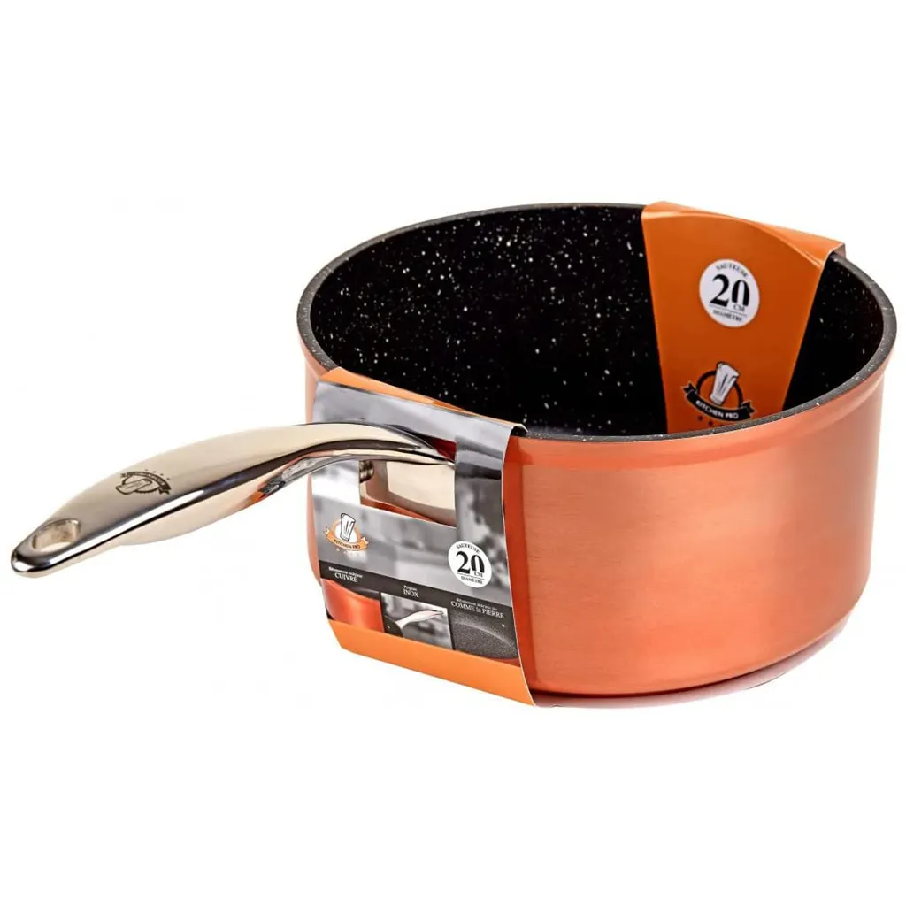 Excellence Cuivre Ø20 Cm By Kitchen Pro - Stielkasserolle 20cm Ohne Deckel, Kochtopf Klein 2,5 Liter, Aus Kupfer Und Rostfreiem Edelstahl, Induktion 4 Excellence Cuivre Ø20 Cm By Kitchen Pro - Stielkasserolle 20cm Ohne Deckel, Kochtopf Klein 2,5 Liter, Aus Kupfer Und Rostfreiem Edelstahl, Induktion – Bild 2