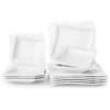 MALACASA, Serie Amparo, Cremeweiß Porzellan Tafelservice 12 Tlg. Set Speiseteller Und Suppenteller Geschirrset Für 6 Personen -Haushaltswaren Store 81f12d441ea722e3f3bde3c13c18bacb