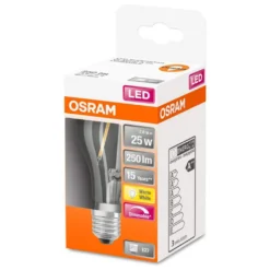 Osram LED Filament Leuchtmittel Birnenform 2,8W = 25W E27 Klar 250lm Warmweiß 2700K DIMMBAR -Haushaltswaren Store 8269f240d7e1e1bbd34de2d14932dcba
