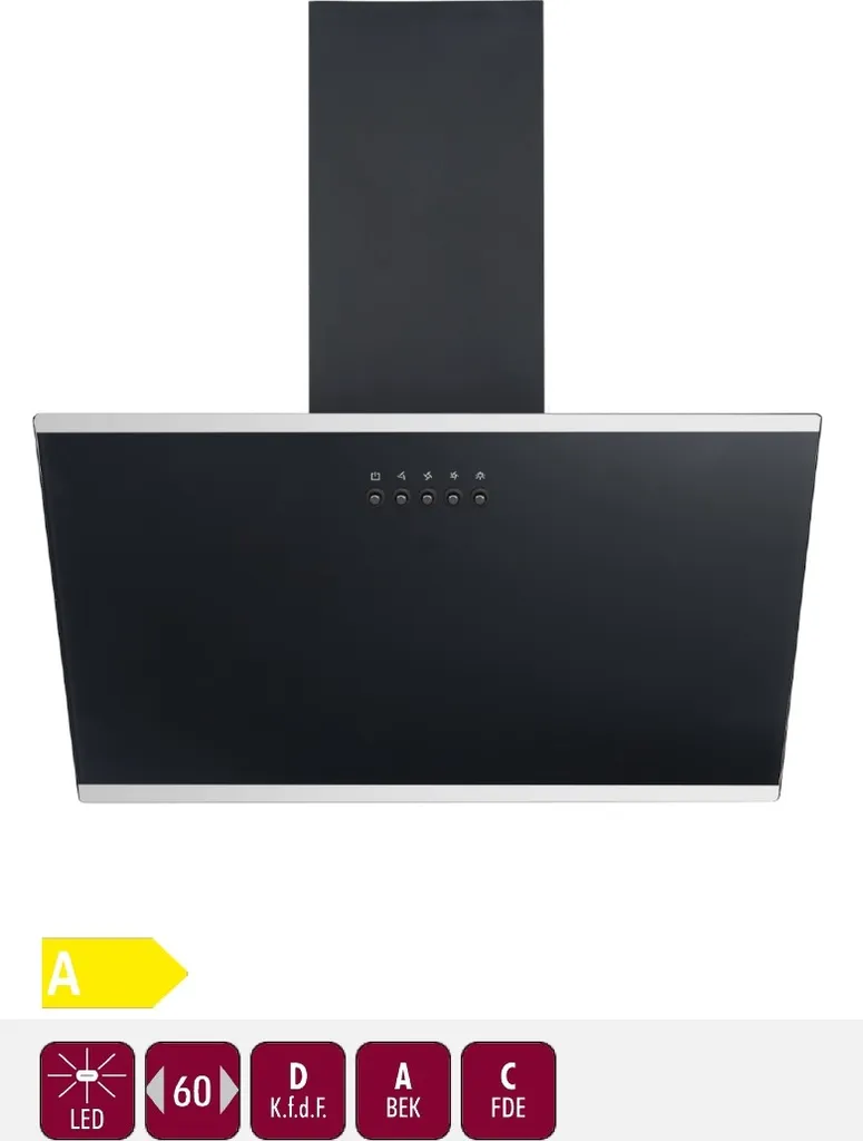 PKM Dunstabzugshaube Schräghaube Wandesse Metall Glas S23-60 ABPY 60cm Schwarz 11 PKM Dunstabzugshaube Schräghaube Wandesse Metall Glas S23-60 ABPY 60cm Schwarz – Bild 9