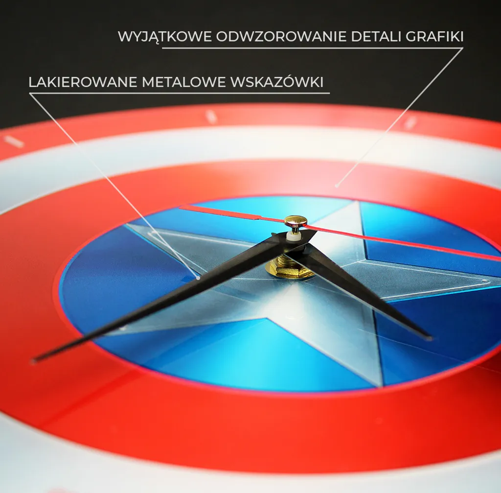 Wanduhr Glänzend - Captain America Marvel Red 4 Wanduhr Glänzend - Captain America Marvel Red – Bild 2