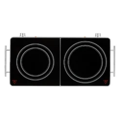 Klarstein VariCook Duo - Doppel-Infrarotkochplatte, Dual-Kochfeld, 3000 Watt Leistung, Aluminium-Gehäuse, Glaskeramik-Platte, Überhitzungsschutz, Tragegriffe, Silber -Haushaltswaren Store 84b8e6174f8d571fa84ab3be726edbee