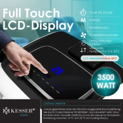 KESSER® – Klimaanlage Mobiles Klimagerät 4in1 Kühlen, Luftentfeuchter, Lüften, Ventilator - 12.000 BTU/h (3.500 Watt) 3,5 KW - Klima Mit Montagematerial, Fernbedienung Und Timer, Nachtmodus (EEK: A), Farbe:Weiß / Schwarz 18 KESSER® – Klimaanlage Mobiles Klimagerät 4in1 Kühlen, Luftentfeuchter, Lüften, Ventilator - 12.000 BTU/h (3.500 Watt) 3,5 KW - Klima Mit Montagematerial, Fernbedienung Und Timer, Nachtmodus (EEK: A), Farbe:Weiß / Schwarz -Haushaltswaren Store 8548fe6dc1d6b8f6666e73b5ea8c12d2