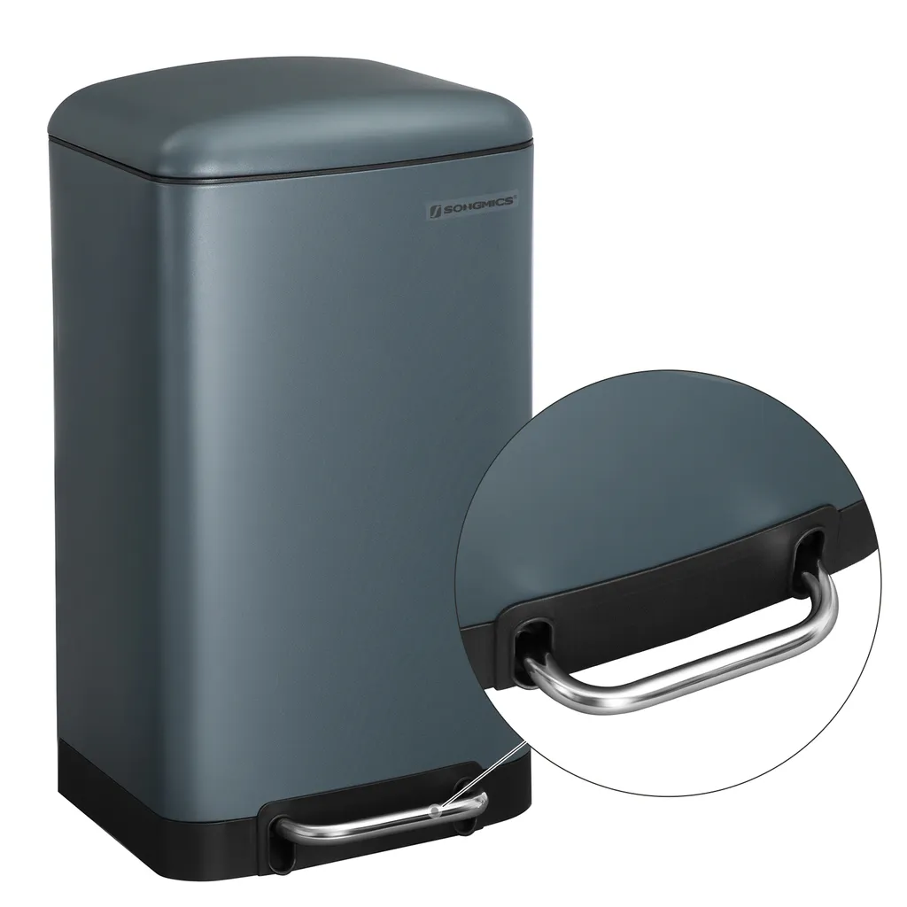 SONGMICS Mülleimer, 30 Liter Abfalleimer, Treteimer Aus Stahl, Mit Inneneimer Und Deckel, Softclose, Luftdicht Rauchgrau LTB01GS 8 SONGMICS Mülleimer, 30 Liter Abfalleimer, Treteimer Aus Stahl, Mit Inneneimer Und Deckel, Softclose, Luftdicht Rauchgrau LTB01GS – Bild 6