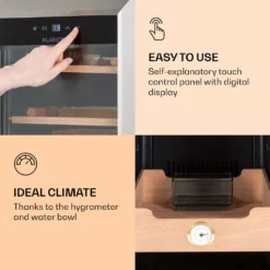 Klarstein Zigarren Humidor Befeuchter - Thermoelektrischer Humidor Schrank Mit Glastür - Mit Einschüben Aus Zedernholz - Hygrometer - LED-Innenbeleuchtung - 37 Liter - Silber Humidor Zigarre Elektrisch Humidor Schrank Luftbefeuchter Humidor Zigarren -Haushaltswaren Store 8938aad60b0f562303fd8fd224713fc7