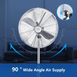 Aigostar Emery - Ventilator Standventilator Metall Mit Oszillation 90° Im Chrom -Design - Höhen Verstellbarer Standfuß Industriell Mechanisch Standlüfter 3 Geschwindigkeit 4 Blätter 60 Watt Silber 15 Aigostar Emery - Ventilator Standventilator Metall Mit Oszillation 90° Im Chrom -Design - Höhen Verstellbarer Standfuß Industriell Mechanisch Standlüfter 3 Geschwindigkeit 4 Blätter 60 Watt Silber -Haushaltswaren Store 89b10244d09ff4708d2d771fee428251