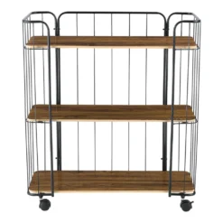 Servierwagen Barwagen Beistellwagen Allzweckwagen Rollwagen 3 Etagen Metall/MDF Schwarz/Eiche Antik [en.casa] -Haushaltswaren Store 8abbf99e74aa22488dbfcf76be81e62d