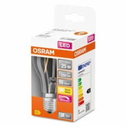Osram LED Filament Leuchtmittel Birnenform 2,8W = 25W E27 Klar 250lm Warmweiß 2700K DIMMBAR -Haushaltswaren Store 8bb6a5511a7e491f9a90adf63d342eae