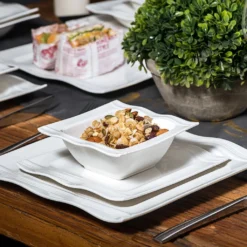 MALACASA, Serie Mario, 28-teilig Kombiservice Aus Porzellan Geschirrset Mit Je 6 Schalen, 6 Dessertteller, 6 Suppenteller, 6 Speiseteller, 2 Rechteckige Platten Und 2 Salz- Und Pfefferdosen -Haushaltswaren Store 8c97bdfc228b0fbf0bb2c77186a594f3