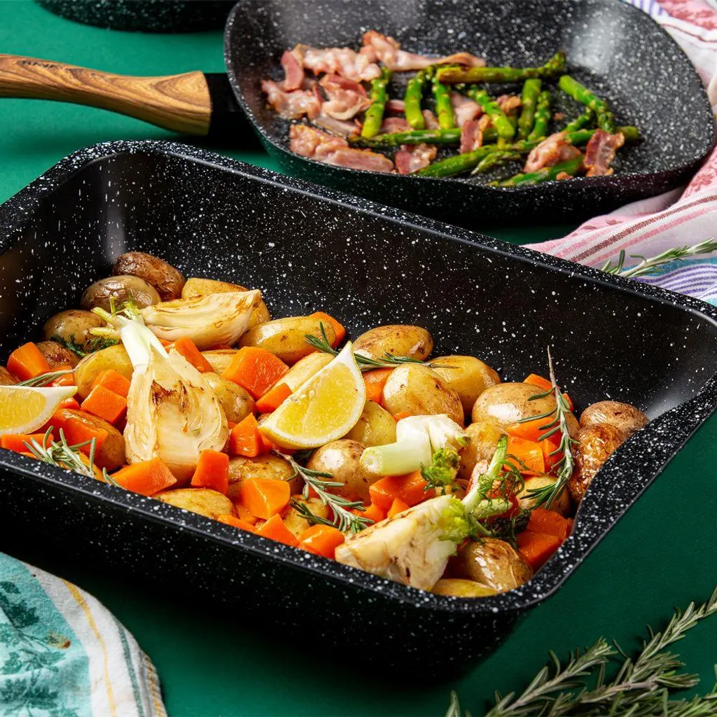 NAVA Backblech / Tiefbackblech Mit Granitbeschichtung NATURE Zum Backen Von Fleisch Kuchen 39,5x33,5x7 Cm 6,5l 3 NAVA Backblech / Tiefbackblech Mit Granitbeschichtung NATURE Zum Backen Von Fleisch Kuchen 39,5x33,5x7 Cm 6,5l