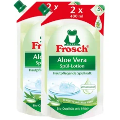 Frosch Aloe Vera Spül-Lotion 800ml - Hautpflegende Spülkraft (2er Pack)