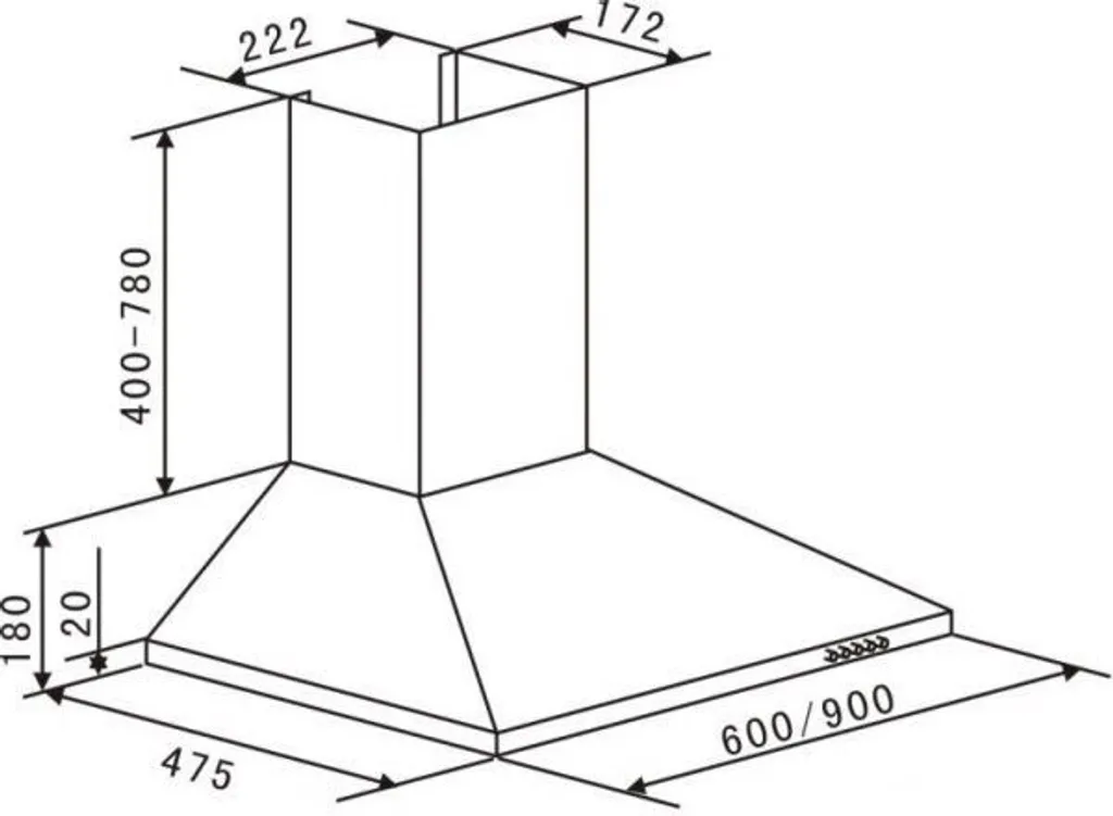 Umluftset Dunstabzugshaube + Filter - PKM 6091H 60cm Wandesse Aktiv 5 Umluftset Dunstabzugshaube + Filter - PKM 6091H 60cm Wandesse Aktiv – Bild 3