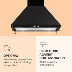 Klarstein Victoria Dunstabzugshaube 60cm , 644,5 M³/h Luftdurchsatz , 2 Stromsparende LED-Lampen , Retro-Design -Haushaltswaren Store 8d59046767910687bb2f8ef818814dfb