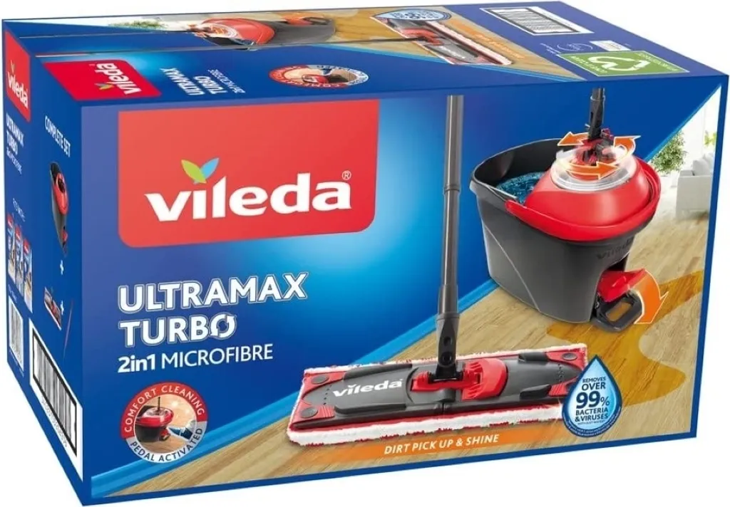 Vileda UltraMax Turbo Komplett-Set Mit Teleskopstiel Wischmop Eimer Bodenwischer 21 Vileda UltraMax Turbo Komplett-Set Mit Teleskopstiel Wischmop Eimer Bodenwischer – Bild 19